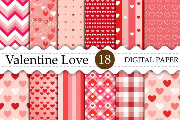 Download Valentine Love Digital Paper Bundle - Paper Collection