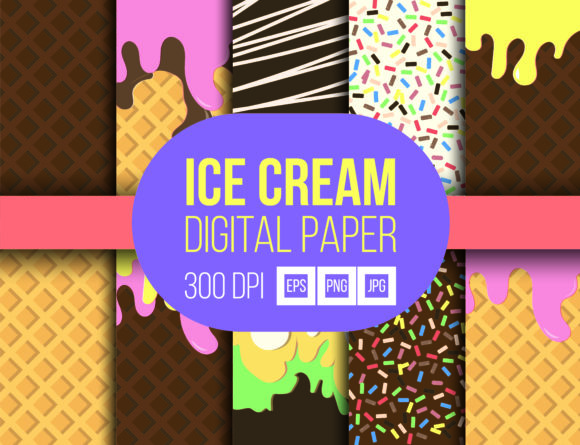 Download Ice Cream Digital Paper - Paper Collection