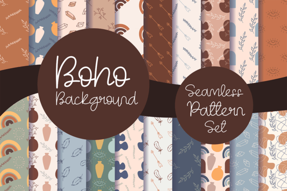 Download Boho Background Seamless Pattern Set - Boho background Collection
