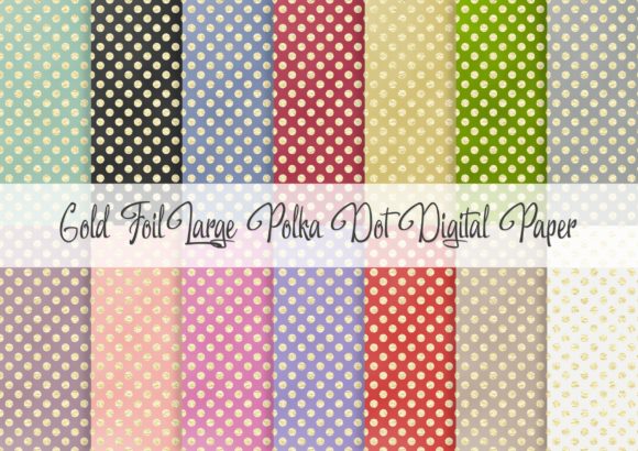 Download Gold Foil Large Polka Dot Digital Paper - Paper Collection