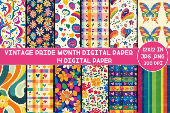 Download Vintage Pride Month Digital Paper - Paper Collection
