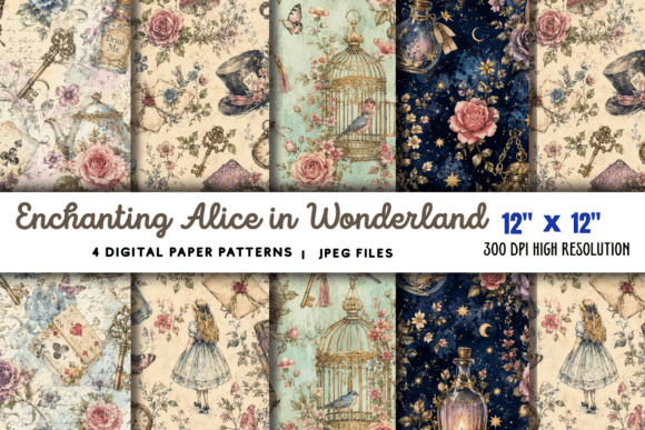 Download Wonderland Digital Scrapbook Paper - Paper Collection