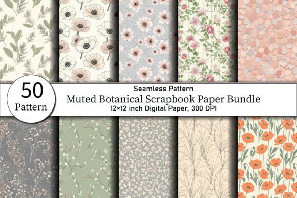 Download Muted Botanical Scrapbook Paper - Paper Collection