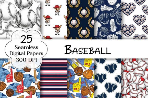 Download Baseball Digital Paper Bundle - Paper Collection