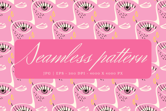 Download Pink Aesthetic Pattern with Faces - Premium Resources