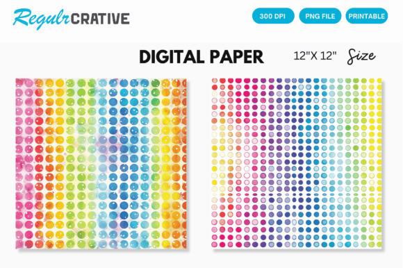 Download Colorful Polka Rainbow Dot Digital Paper - Paper Collection