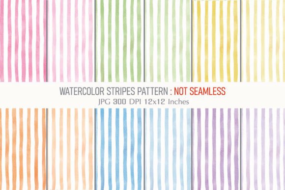 Download Watercolor Stripes Pattern Digital Paper - Paper Collection