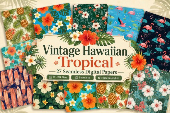 Download Vintage Hawaiian Tropical Paper Pack - Tropical Collection