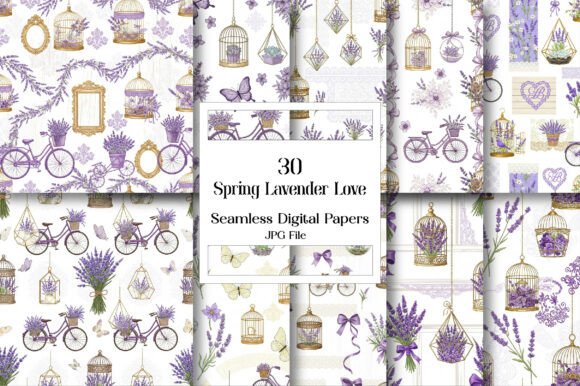 Download Spring Lavender Love Digital Paper - Paper Collection