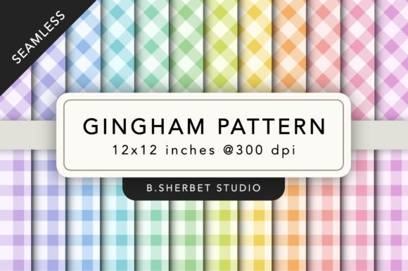 Download Rainbow Gingham Pattern Digital Papers - Paper Collection
