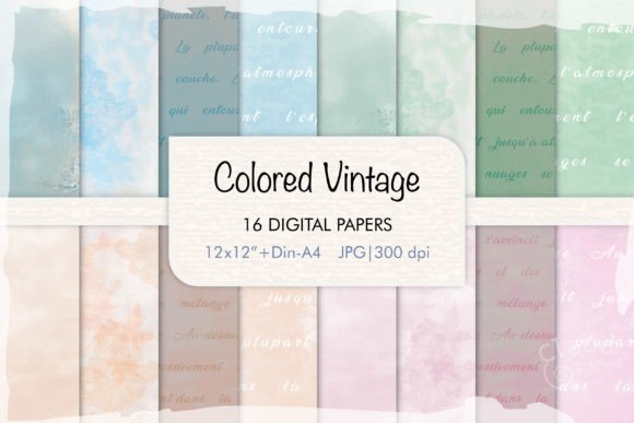 Download Colored Vintage Digital Papers - Paper Collection