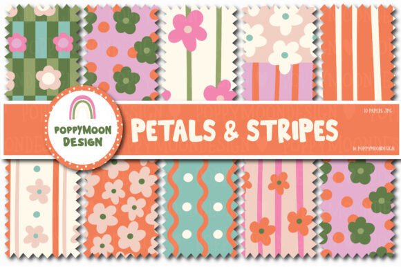 Download Petals &amp; Stripes Paper Set - Paper Collection