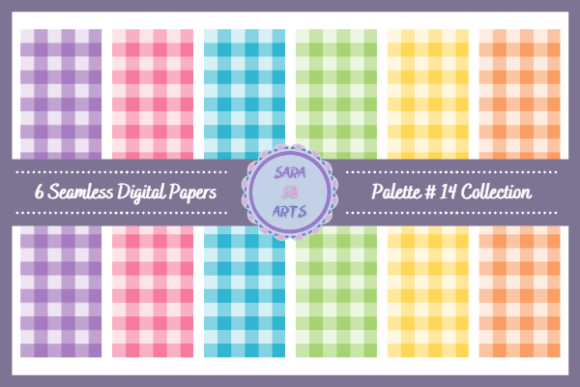 Download Seamless Rainbow Gingham Digital Paper - Paper Collection