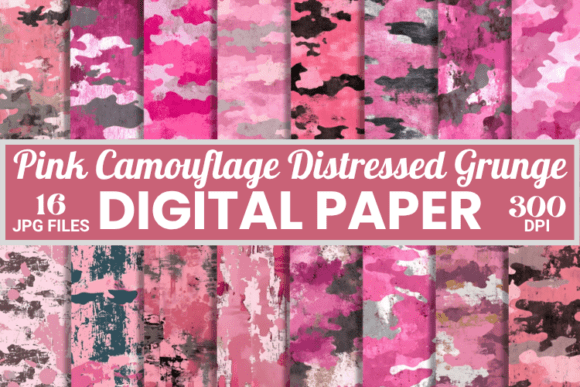 Download Pink Camouflage Distressed Grunge Papers - Paper Collection