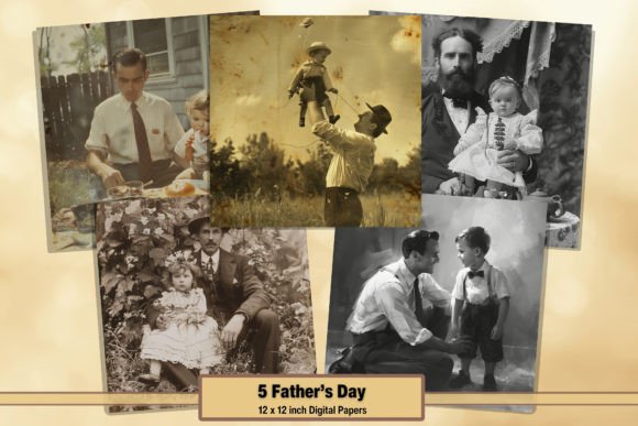 Download Vintage Old Father's Day Paper Pack 13 - Paper Collection
