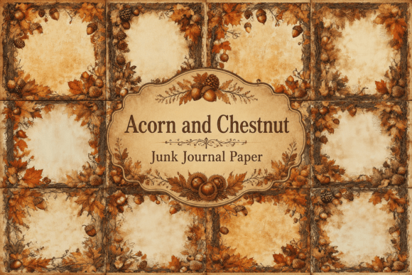 Download Acorn and Chestnut Junk Journal Paper - Paper Collection