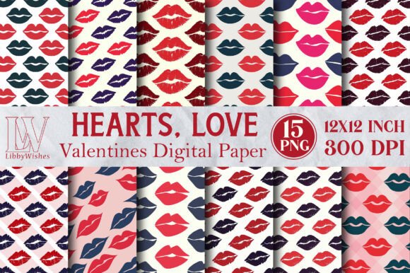 Download Kisses, XOXO, Love Digital Paper - Paper Collection