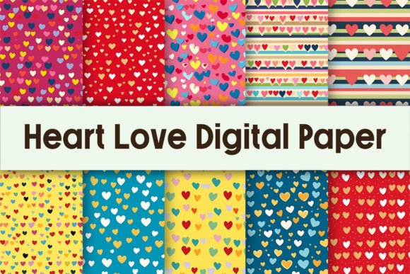 Download Heart Love Digital Paper - Paper Collection