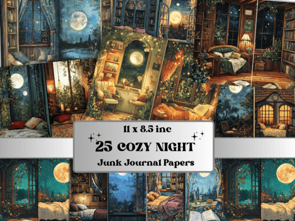 Download Cozy Night Corner Junk Journal Paper - Paper Collection