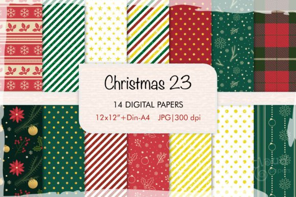 Download Christmas 23 Digital Papers - Paper Collection