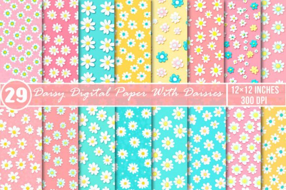 Download Daisy Digital Paper with Daisies - Paper Collection