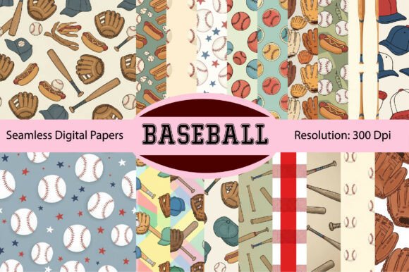Download Baseball Spring Sports Digital Paper - Paper Collection