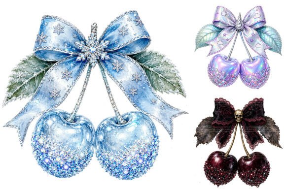 Download Glitter Cherry Bow Clipart Bundle - Cherry Collection
