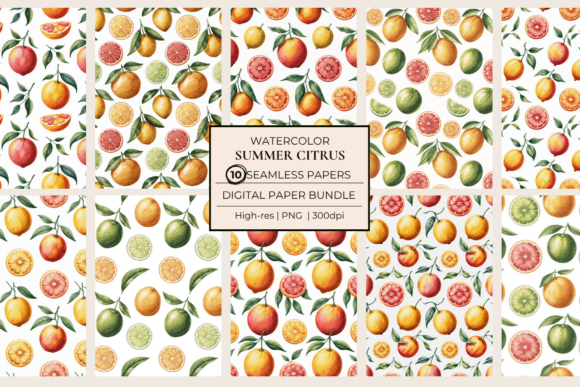 Download Summer Citrus Seamless Papers - Paper Collection