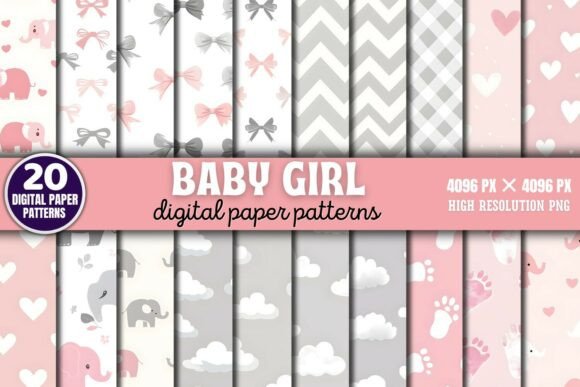 Download Baby Girl Patterns Pink Digital Paper Ba - Paper Collection