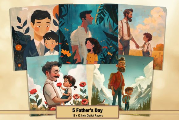 Download Cartoon Cute Father's Day Paper Pack 2 - Paper Collection