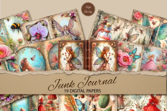 Download Fairies Junk Journal Paper Background - Paper Collection