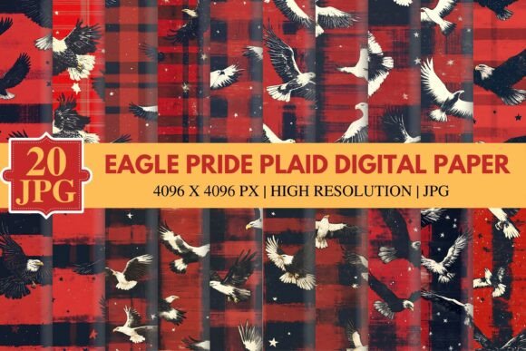 Download Eagle Pride Plaid Digital Paper - Paper Collection
