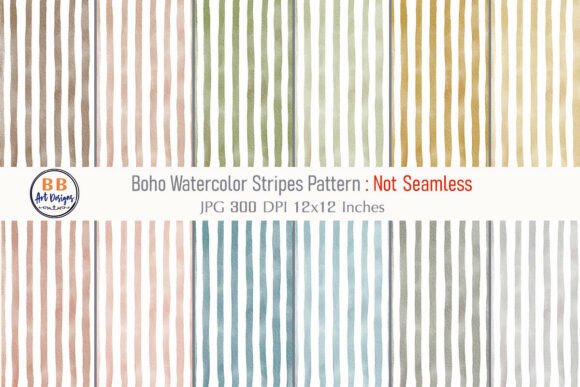 Download Boho Watercolor Stripes Pattern Paper - Paper Collection