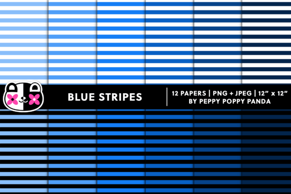 Download Cute Blue Stripes Pattern Digital Paper - Paper Collection