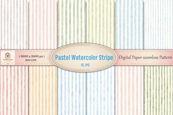 Download Pastel Watercolor Stripe Digital Paper P - Paper Collection