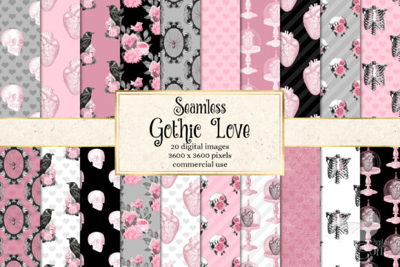 Download Gothic Love Digital Paper - Paper Collection
