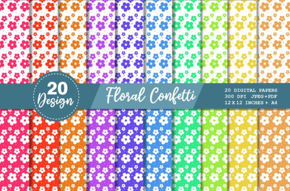 Download Floral Confetti Digital Paper Pattern - Paper Collection