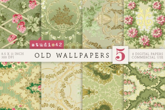 Download Antique Wallpaper Printables V5 - Paper Collection