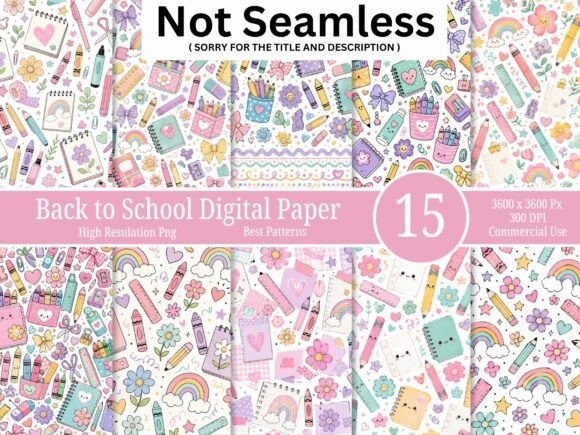 Download Cute Back to School Digital Paper Bundle - Paper Collection