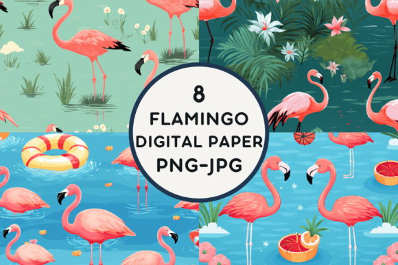 Download Flamingo Digital Paper PNG-JPG - Paper Collection