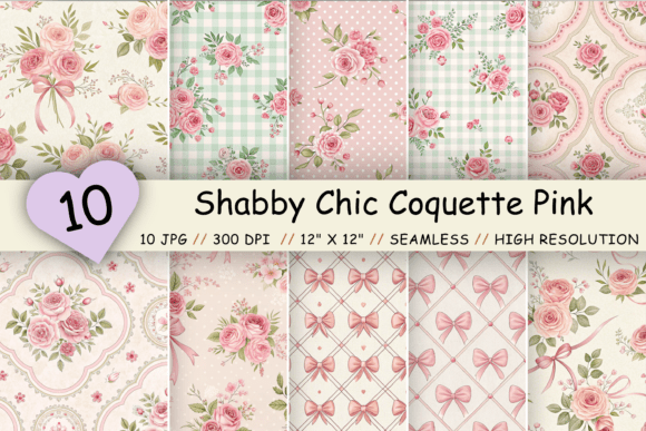 Download Shabby Chic Coquette Pink Digital Paper - Shabby Collection