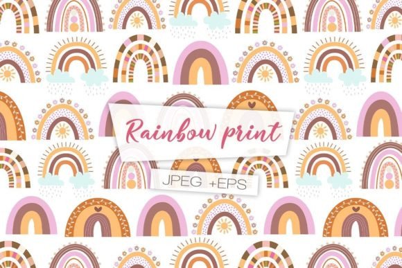 Download Rainbow Boho Pattern. Digital Paper - Paper Collection