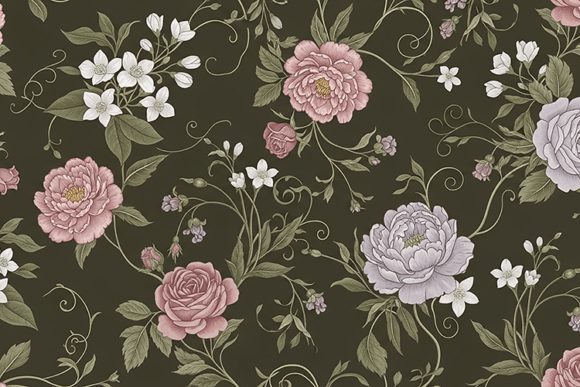Download Vintage Dark Floral Seamless Wall Paper - Paper Collection