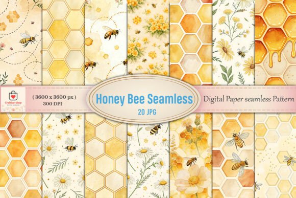 Download Honey Bee Digital Paper Bundle - Paper Collection