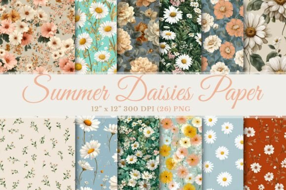 Download Summer Daisies Digital Paper - Paper Collection