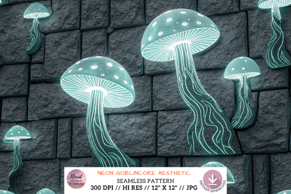 Download Neon Goblincore Aesthetic Pattern - Aesthetic pattern Collection