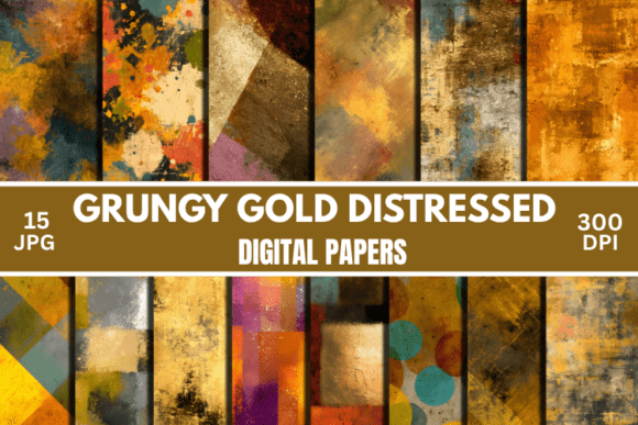 Download Abstract Gold Grunge Digital Paper - Paper Collection