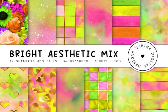 Download Bright Aesthetic Mix Digital Paper - Paper Collection