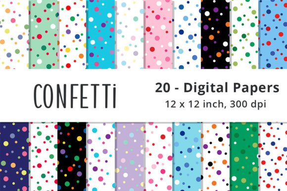 Download Confetti Digital Paper Backgrounds - Paper Collection