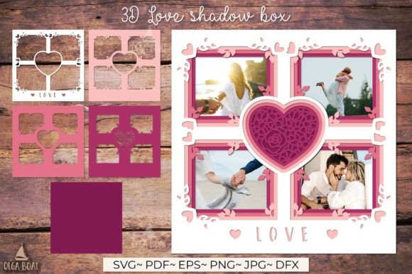 Download 3d Love Paper Cut | Shadowbox Love Svg - Paper Collection